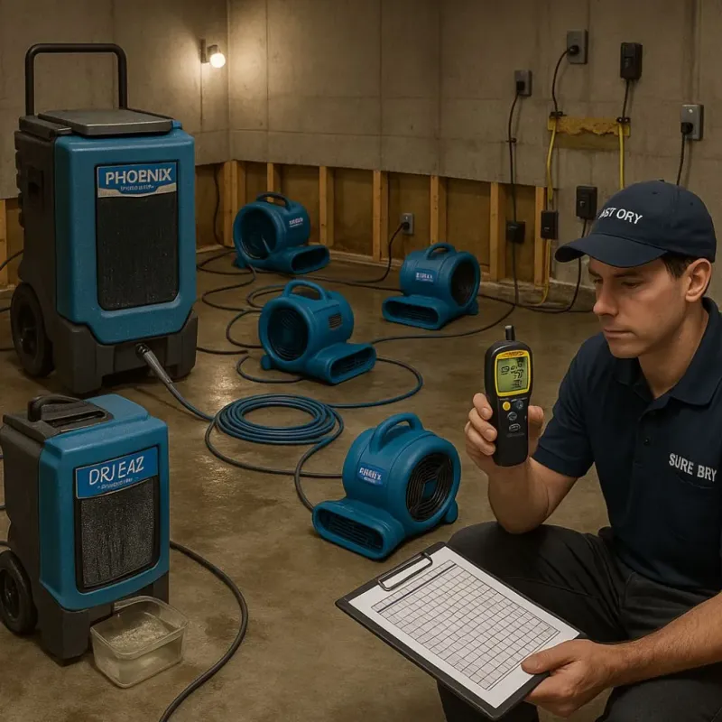 Structural Drying and Dehumidification process in Carlin, NV